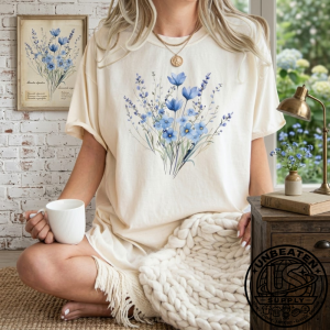 Comfort Colors Blue Flower Bouquet Shirt Flower Lover Shirt