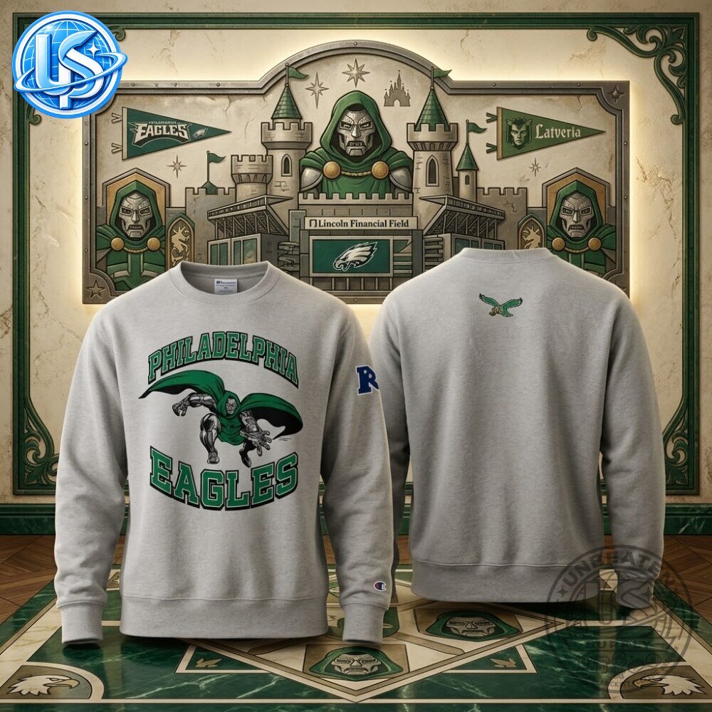 Philadelphia Eagles Disney x Champion Cream Doctor Doom Sweatshirt 6 Philadelphia Eagles Disney x Champion Cream Doctor Doom Sweatshirt