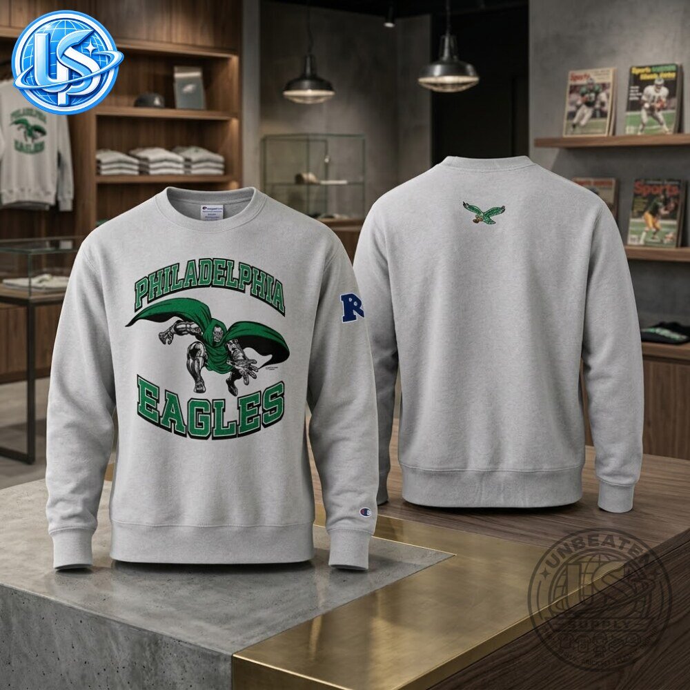 Philadelphia Eagles Disney x Champion Cream Doctor Doom Sweatshirt 7 Philadelphia Eagles Disney x Champion Cream Doctor Doom Sweatshirt