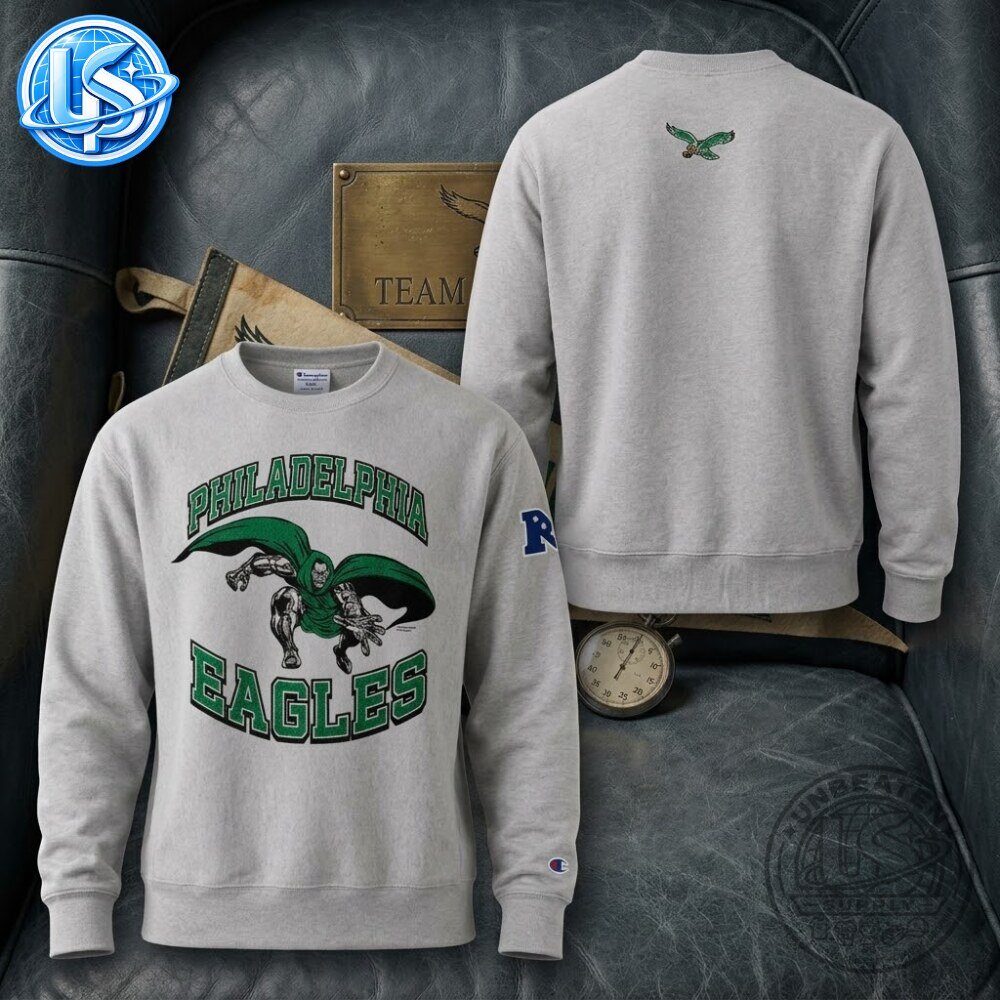 Philadelphia Eagles Disney x Champion Cream Doctor Doom Sweatshirt 8 Philadelphia Eagles Disney x Champion Cream Doctor Doom Sweatshirt