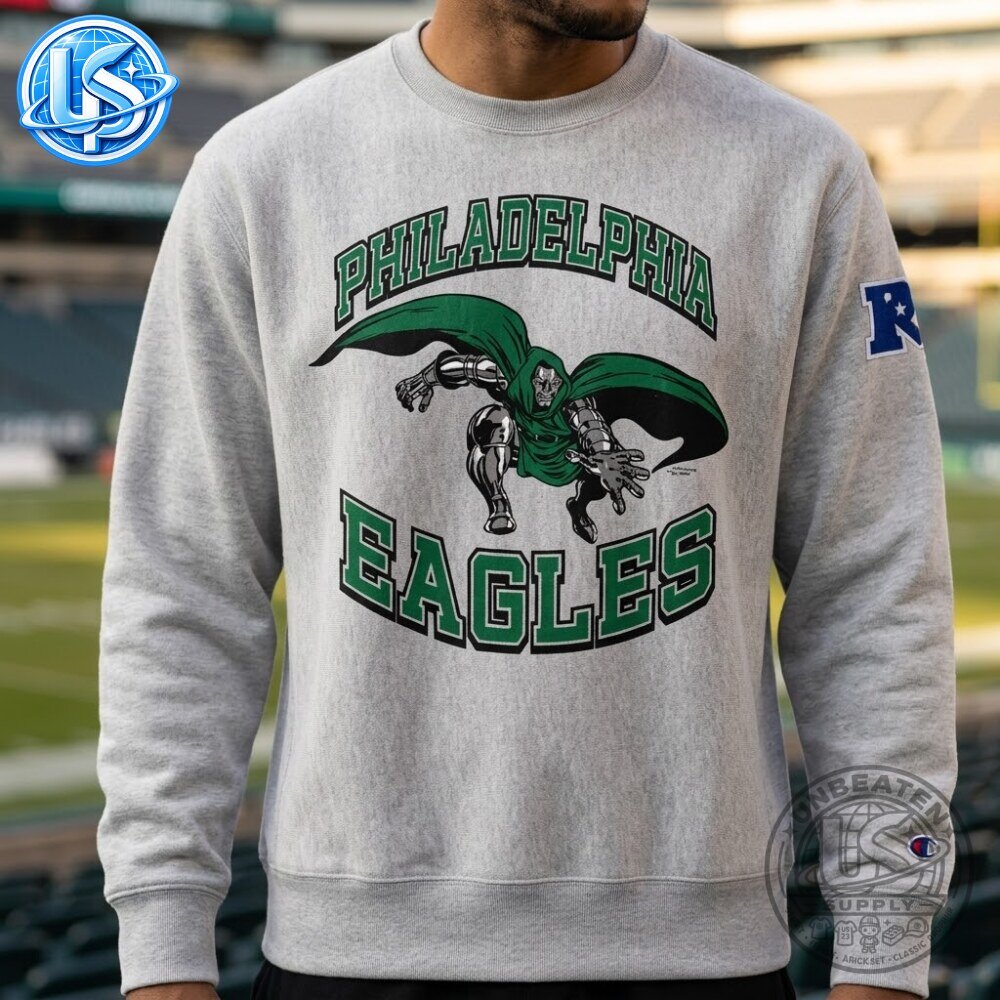 Philadelphia Eagles Disney x Champion Cream Doctor Doom Sweatshirt 9 Philadelphia Eagles Disney x Champion Cream Doctor Doom Sweatshirt