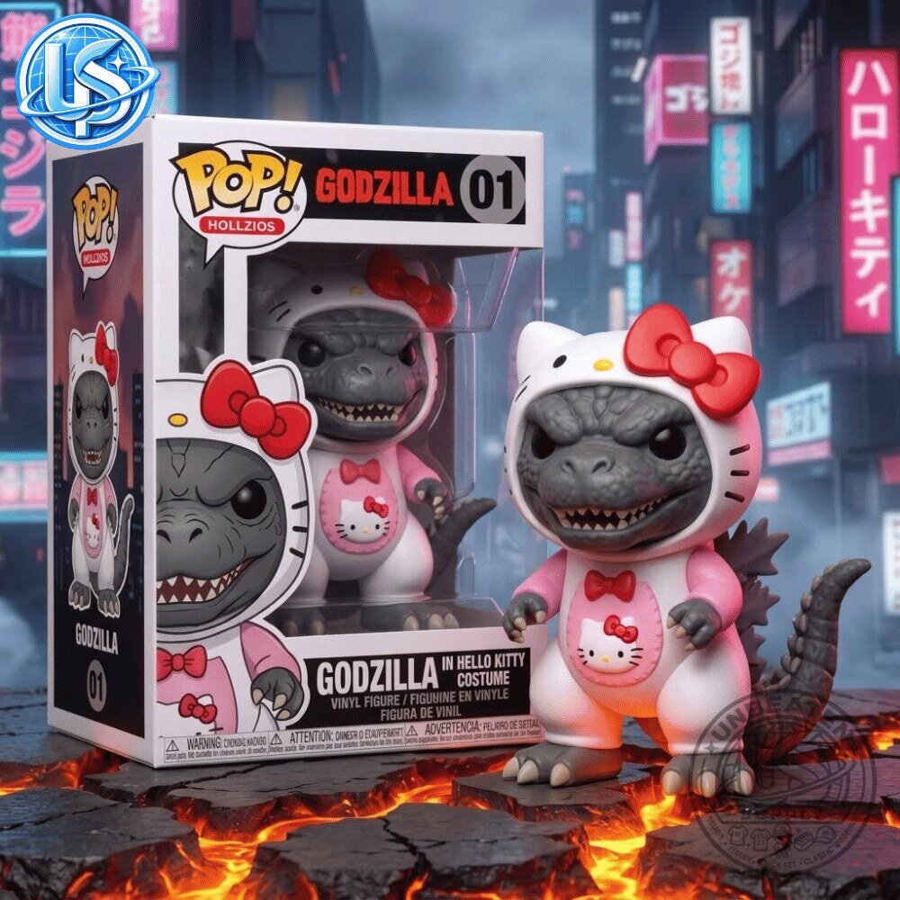 Funko Pop Hello Kitty x Godzilla in Hello Kitty Costume Figure 6 Funko Pop Hello Kitty x Godzilla in Hello Kitty Costume Figure