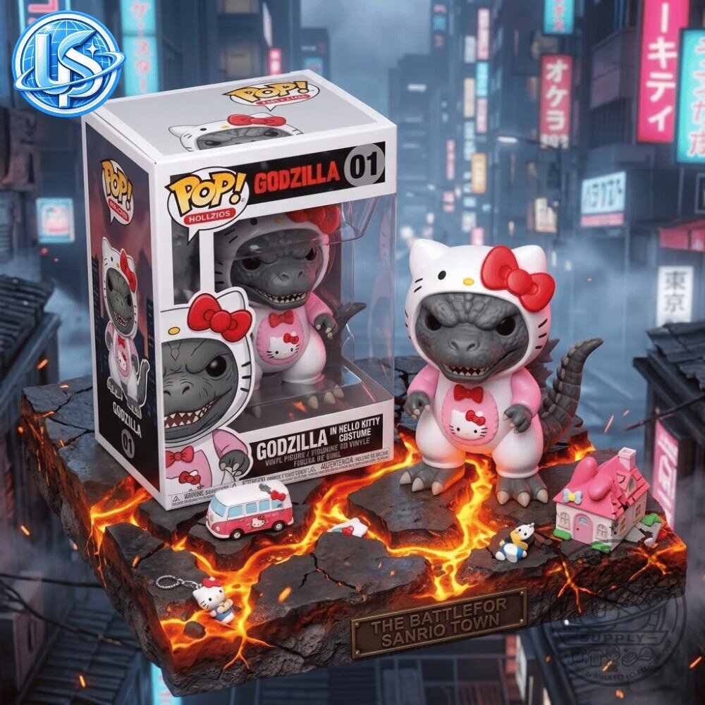 Funko Pop Hello Kitty x Godzilla in Hello Kitty Costume Figure 7 Funko Pop Hello Kitty x Godzilla in Hello Kitty Costume Figure