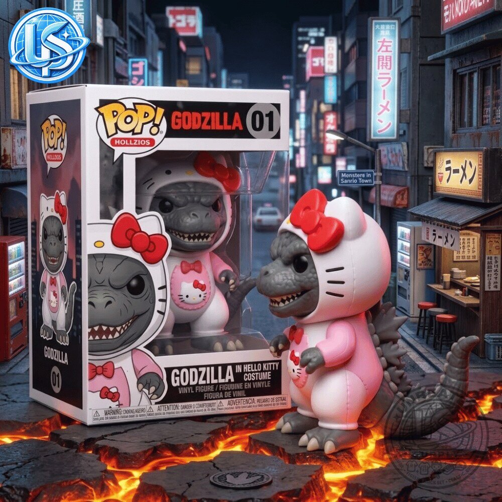 Funko Pop Hello Kitty x Godzilla in Hello Kitty Costume Figure 8 Funko Pop Hello Kitty x Godzilla in Hello Kitty Costume Figure