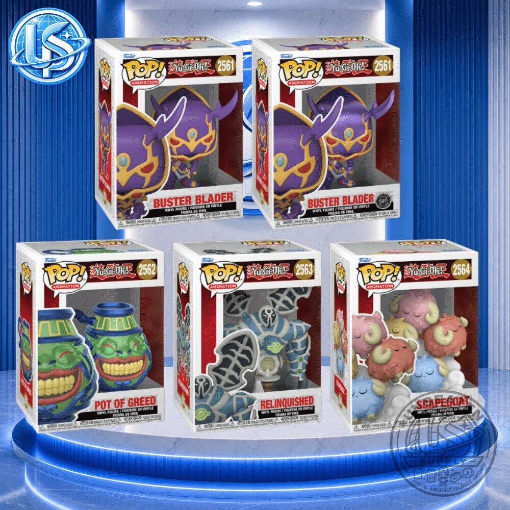 Funko POP Yu-Gi-Oh Special Collection Buster Blader, Pot of Greed, Relinquished,Scapegoat Figures