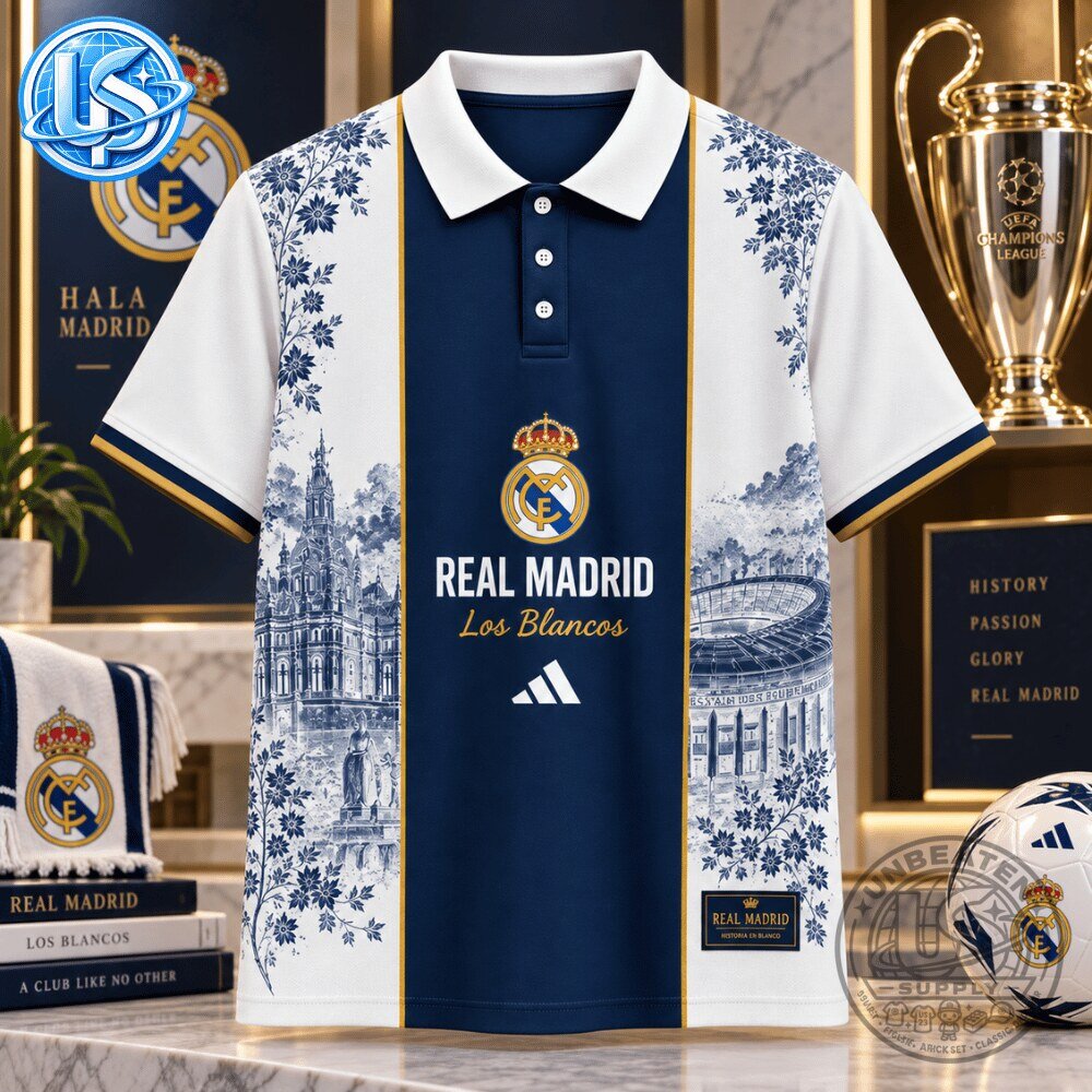 Real Madrid x Adidas Los Blancos Toile de Jouy Special Edition Polo Shirt 2026 8 Real Madrid x Adidas Los Blancos Toile de Jouy Special Edition Polo Shirt 2026