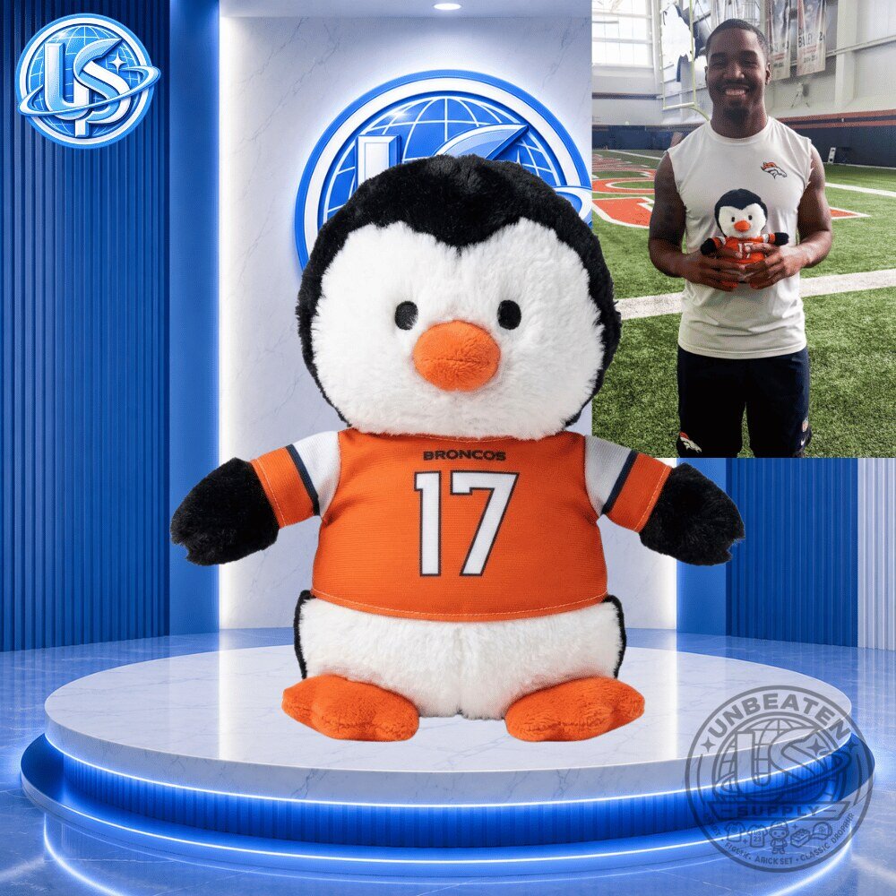 Denver Broncos Jaylen Waddle Penguin Giveaway Plush Toy Special Edition Doll