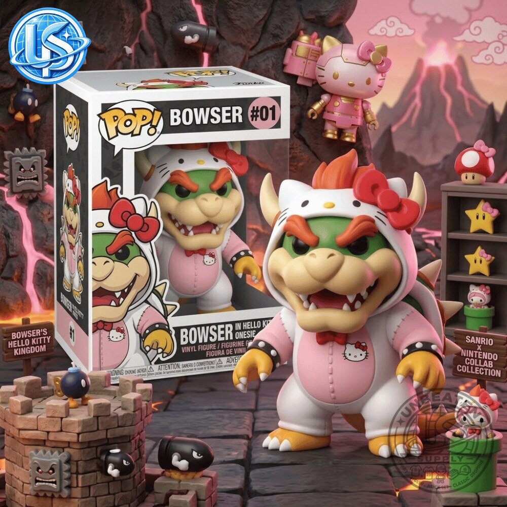 Funko Pop Bowser x Hello Kitty HelloBowser Special Edition Figure Funko Pop HelloBowser Special Edition Figure: Bowser x Hello Kitty – image 6 of 7