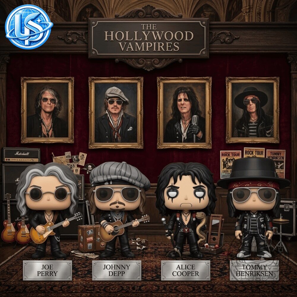 Funko Pop Hollywood Vampires Joe Perry, Johnny Depp, Alice Cooper & Tommy Henriksen Special Figure Funko Pop Hollywood Vampires Joe Perry, Johnny Depp, Alice Cooper & Tommy Henriksen Figure – image 3 of 7