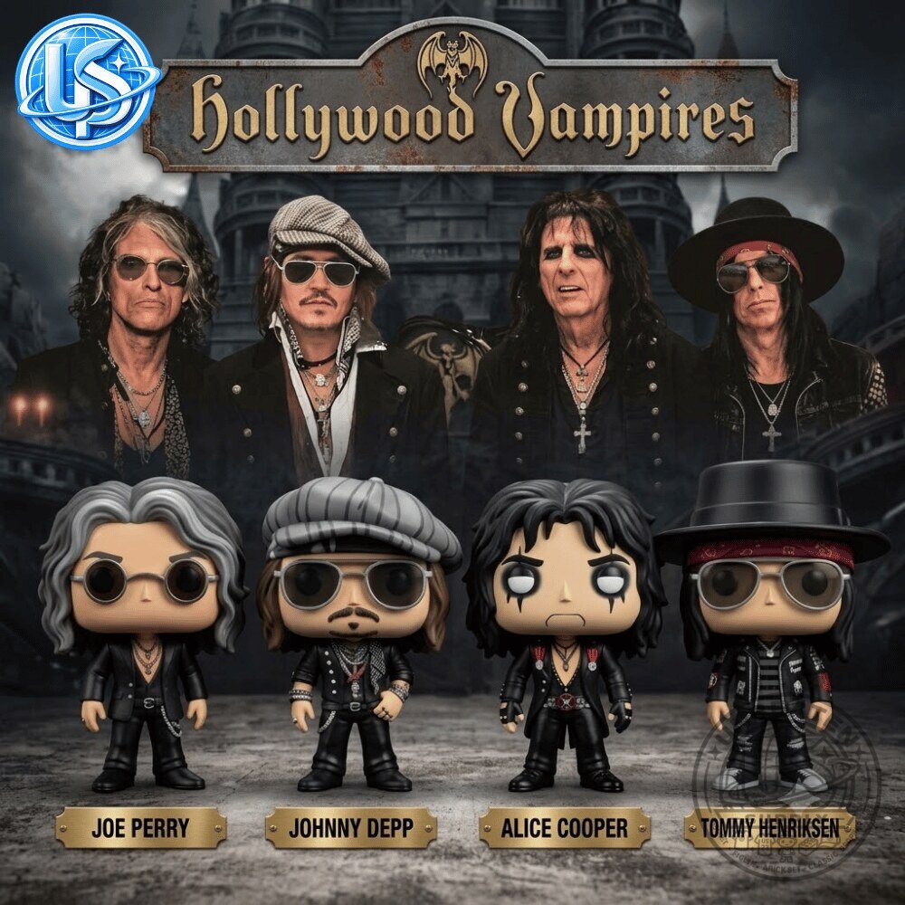 Funko Pop Hollywood Vampires Joe Perry, Johnny Depp, Alice Cooper & Tommy Henriksen Special Figure Funko Pop Hollywood Vampires Joe Perry, Johnny Depp, Alice Cooper & Tommy Henriksen Figure – image 5 of 7