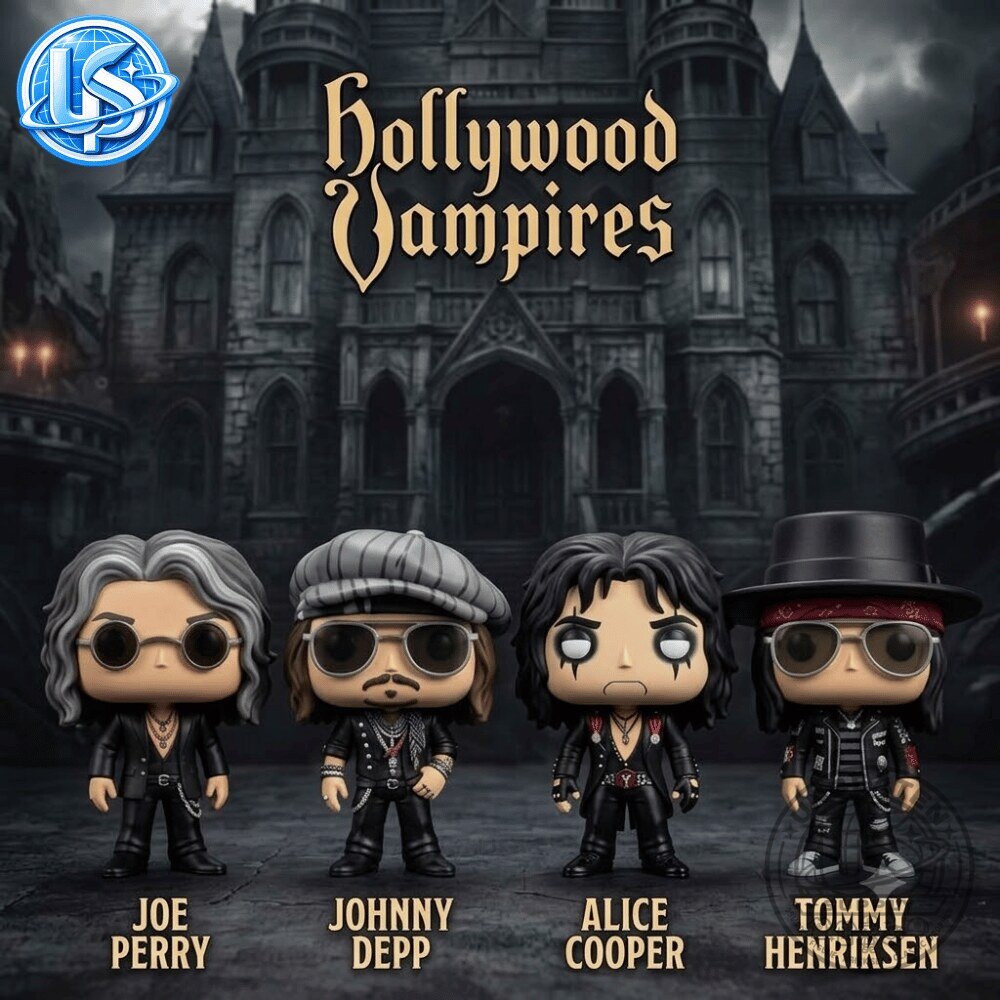 Funko Pop Hollywood Vampires Joe Perry, Johnny Depp, Alice Cooper & Tommy Henriksen Special Figure Funko Pop Hollywood Vampires Joe Perry, Johnny Depp, Alice Cooper & Tommy Henriksen Figure – image 6 of 7