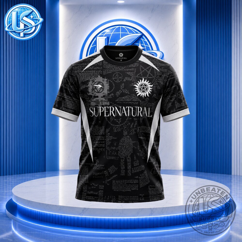 "Exclusive Collectibles: Supernatural Jersey, Barbie Hennessy Decanter, Metroid Amiibo" 27 Supernatural Hunter's Mante Special Edition Jersey Shirt