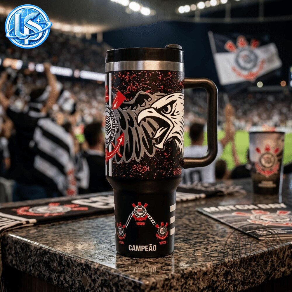 Corinthians Paulista Tumbler with Handle and Straw Best Insulated Travel Mug 9 Corinthians Paulista Tumbler with Handle and Straw Best Insulated Travel Mug