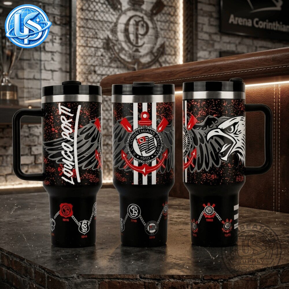Corinthians Paulista Tumbler with Handle and Straw Best Insulated Travel Mug 11 Corinthians Paulista Tumbler with Handle and Straw Best Insulated Travel Mug