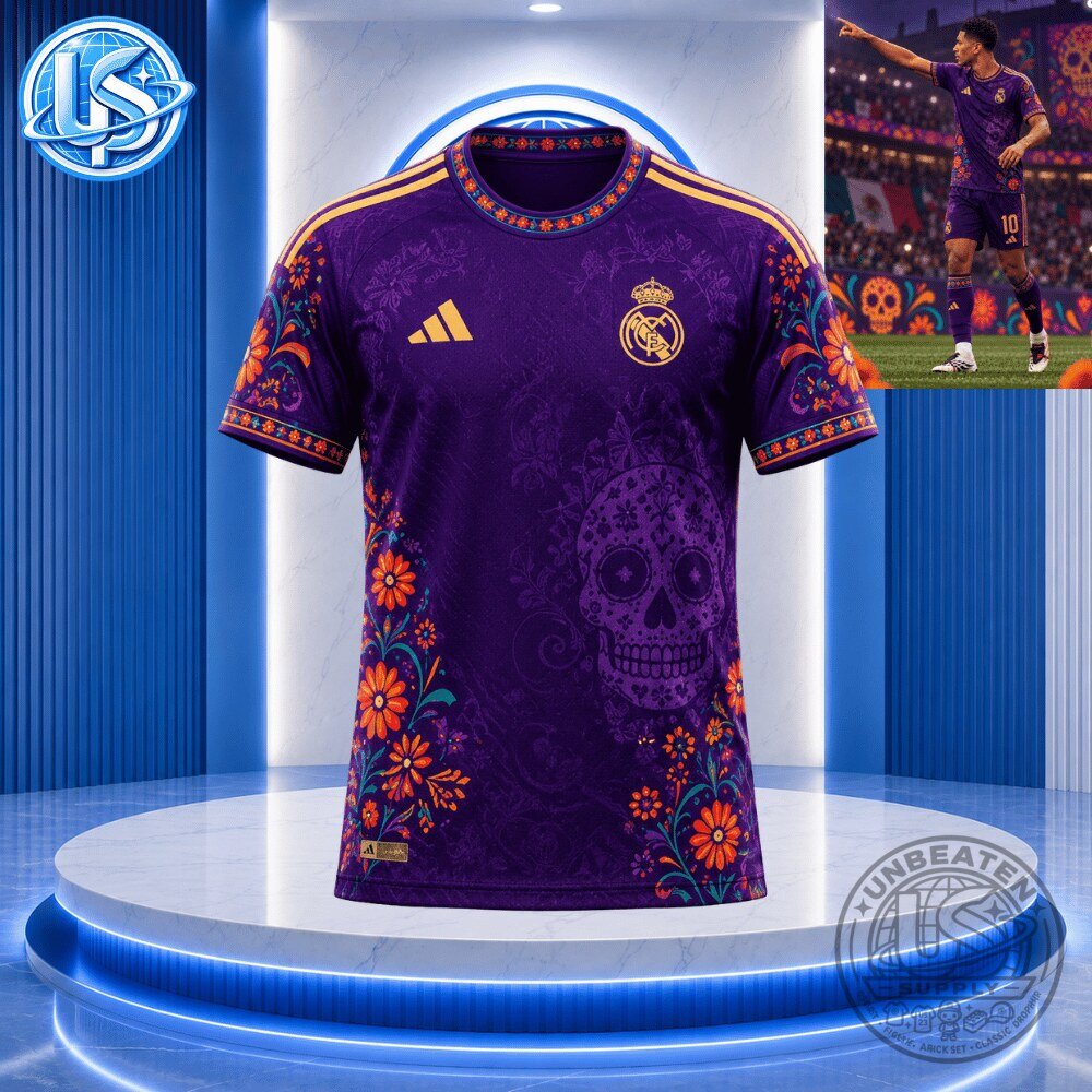 Jude Bellingham x Real Madrid x Dia de Muertos Special Edition Jersey Shirt