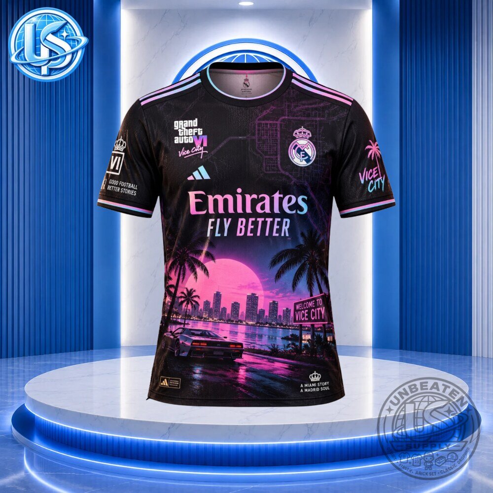 Grand Theft Auto VI GTA 6 Vice City x Real Madrid Special Edition Jersey Shirt