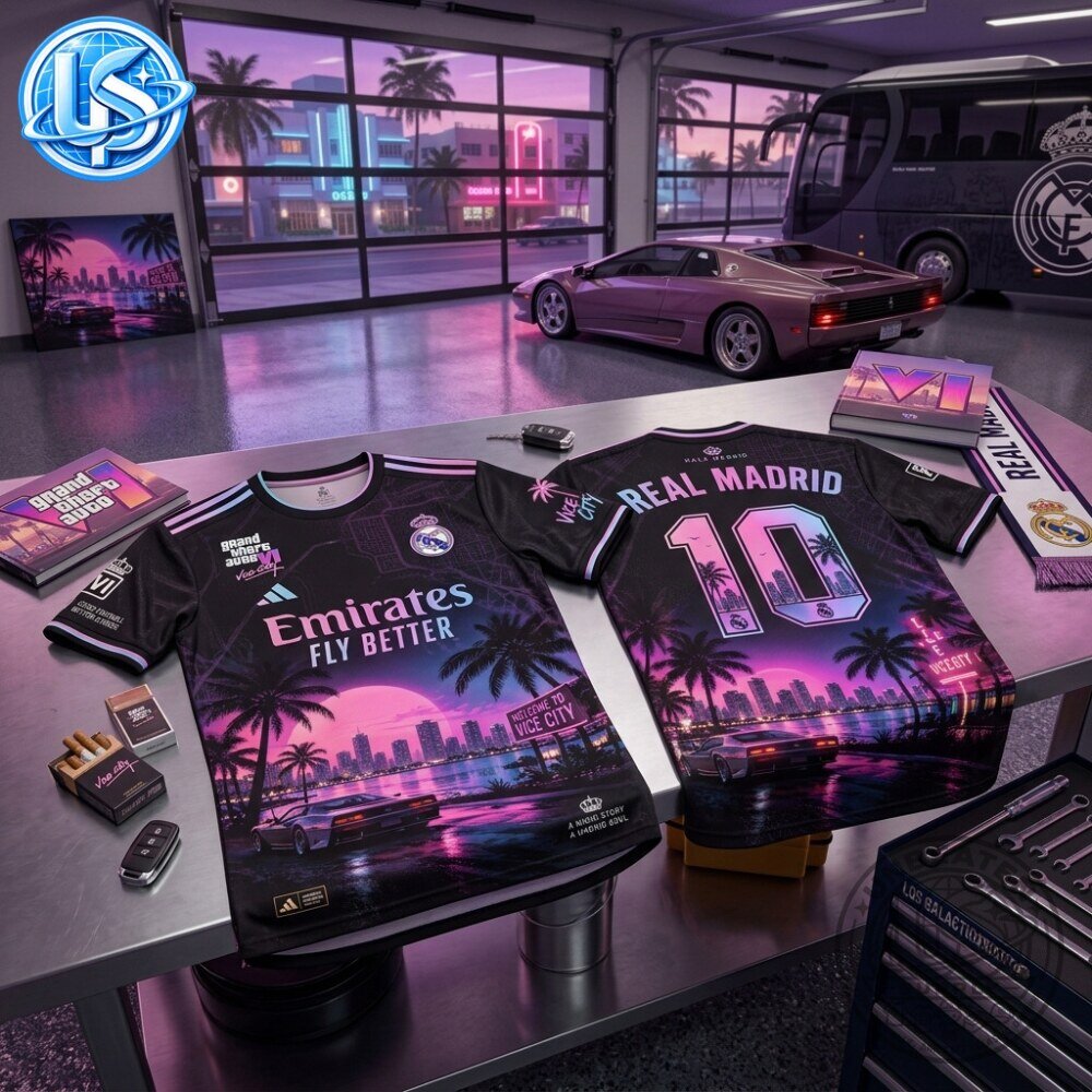 Grand Theft Auto VI GTA 6 Vice City x Real Madrid Special Edition Jersey Shirt 9 Grand Theft Auto VI GTA 6 Vice City x Real Madrid Special Edition Jersey Shirt