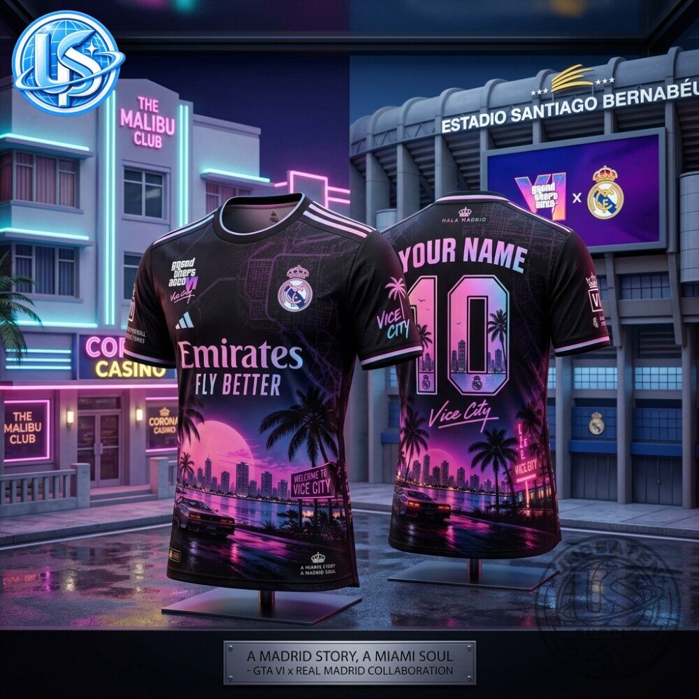Grand Theft Auto VI GTA 6 Vice City x Real Madrid Special Edition Jersey Shirt 10 Grand Theft Auto VI GTA 6 Vice City x Real Madrid Special Edition Jersey Shirt