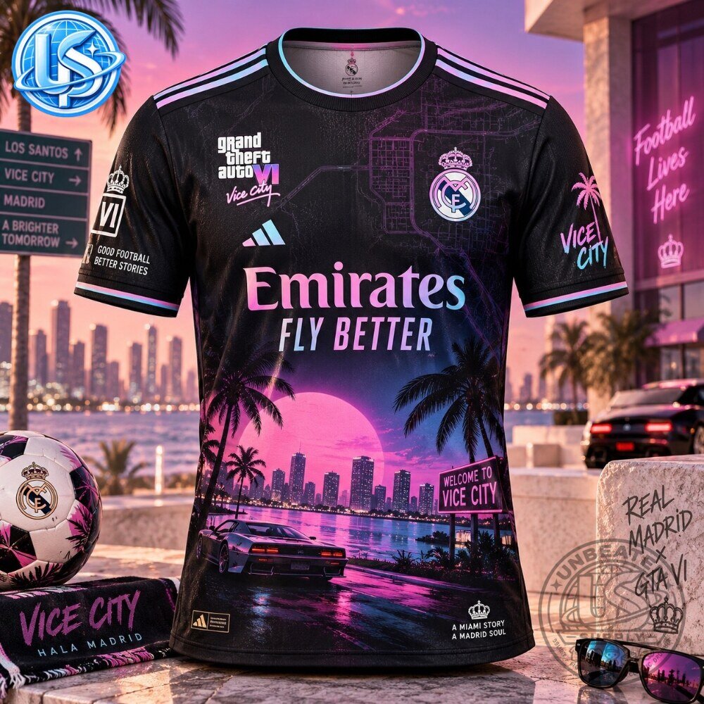 Grand Theft Auto VI GTA 6 Vice City x Real Madrid Special Edition Jersey Shirt 12 Grand Theft Auto VI GTA 6 Vice City x Real Madrid Special Edition Jersey Shirt