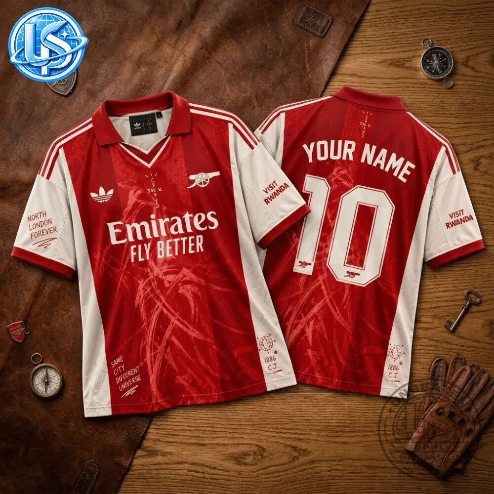 Travis Scott Cactus Jack x Arsenal Concept Jersey Shirt Special Edition Style 1 8 Travis Scott Cactus Jack x Arsenal Concept Jersey Shirt Special Edition Style 1