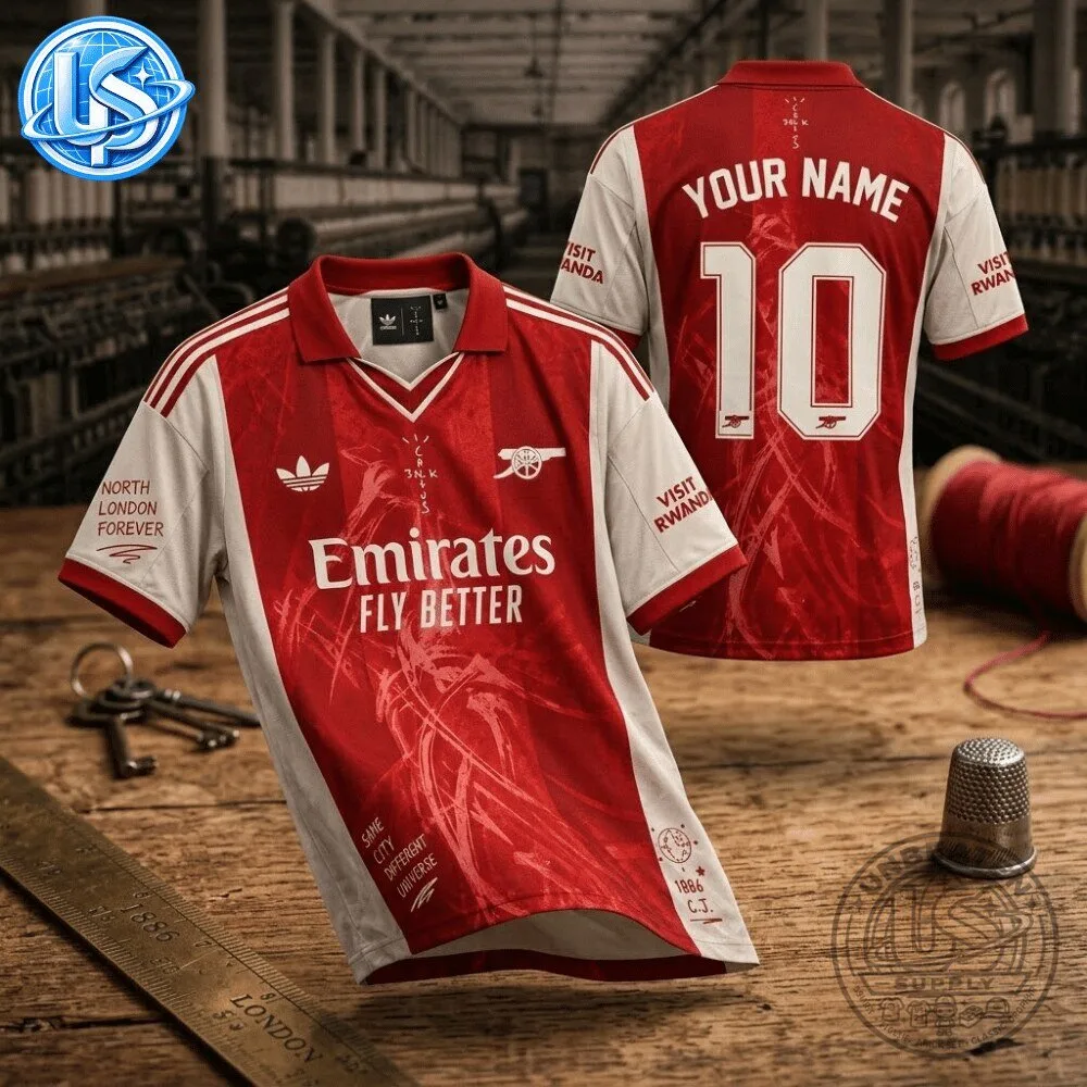 Travis Scott Cactus Jack x Arsenal Concept Jersey Shirt Special Edition Style 1 11 Travis Scott Cactus Jack x Arsenal Concept Jersey Shirt Special Edition Style 1