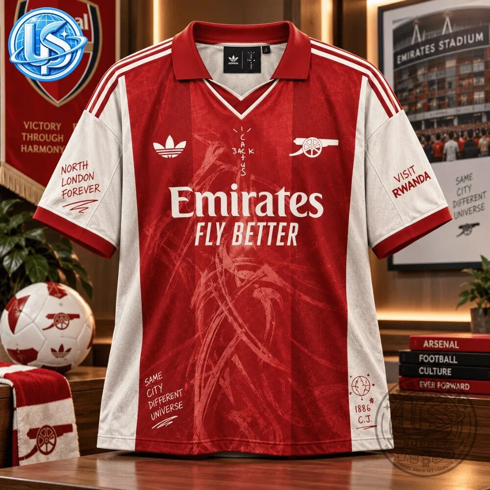 Travis Scott Cactus Jack x Arsenal Concept Jersey Shirt Special Edition Style 1 12 Travis Scott Cactus Jack x Arsenal Concept Jersey Shirt Special Edition Style 1