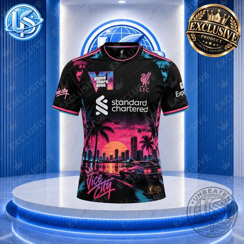Grand Theft Auto VI GTA 6 Vice City x LFC Special Edition Jersey Shirt