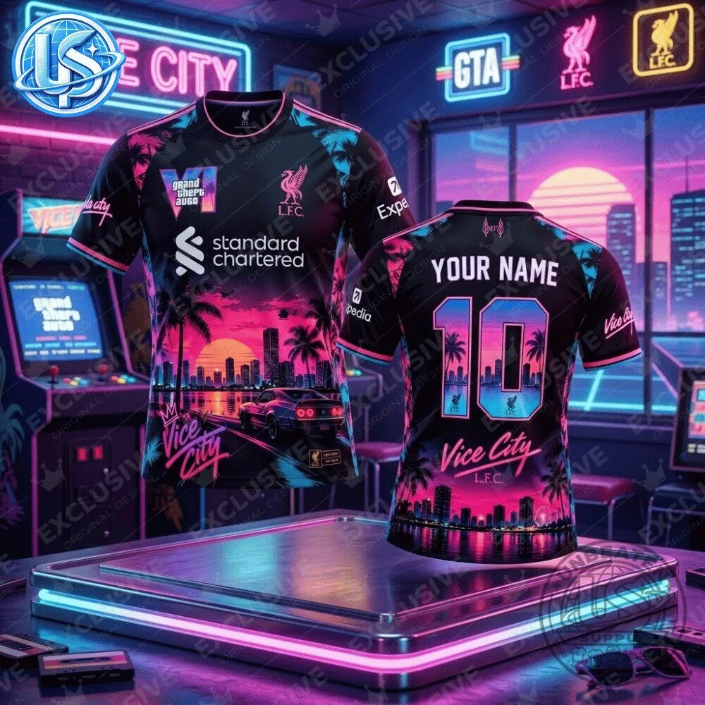 Grand Theft Auto VI GTA 6 Vice City x LFC Special Edition Jersey Shirt 9 Grand Theft Auto VI GTA 6 Vice City x LFC Special Edition Jersey Shirt