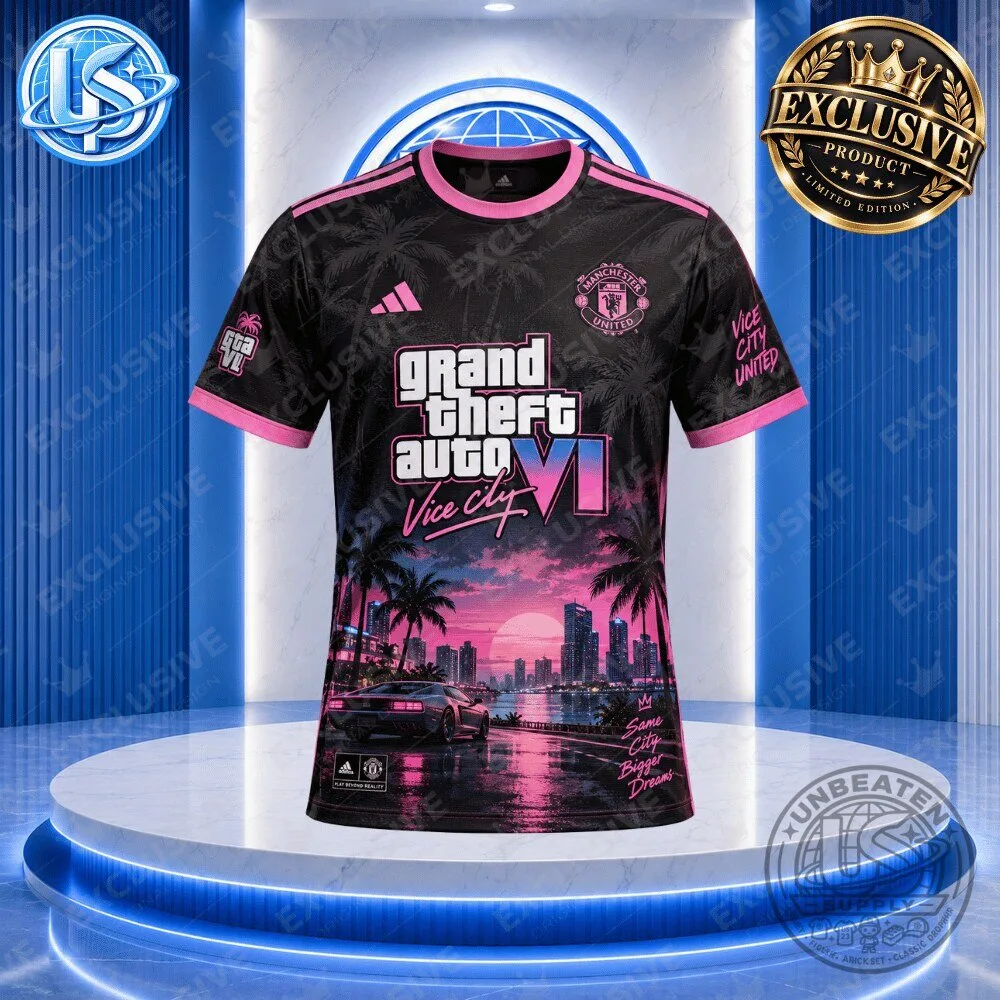 Grand Theft Auto VI GTA 6 Vice City x Manchester United Special Edition Jersey Shirt