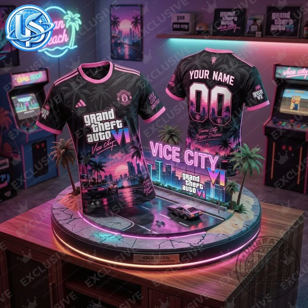 Grand Theft Auto VI GTA 6 Vice City x Manchester United Special Edition Jersey Shirt 8 Grand Theft Auto VI GTA 6 Vice City x Manchester United Special Edition Jersey Shirt