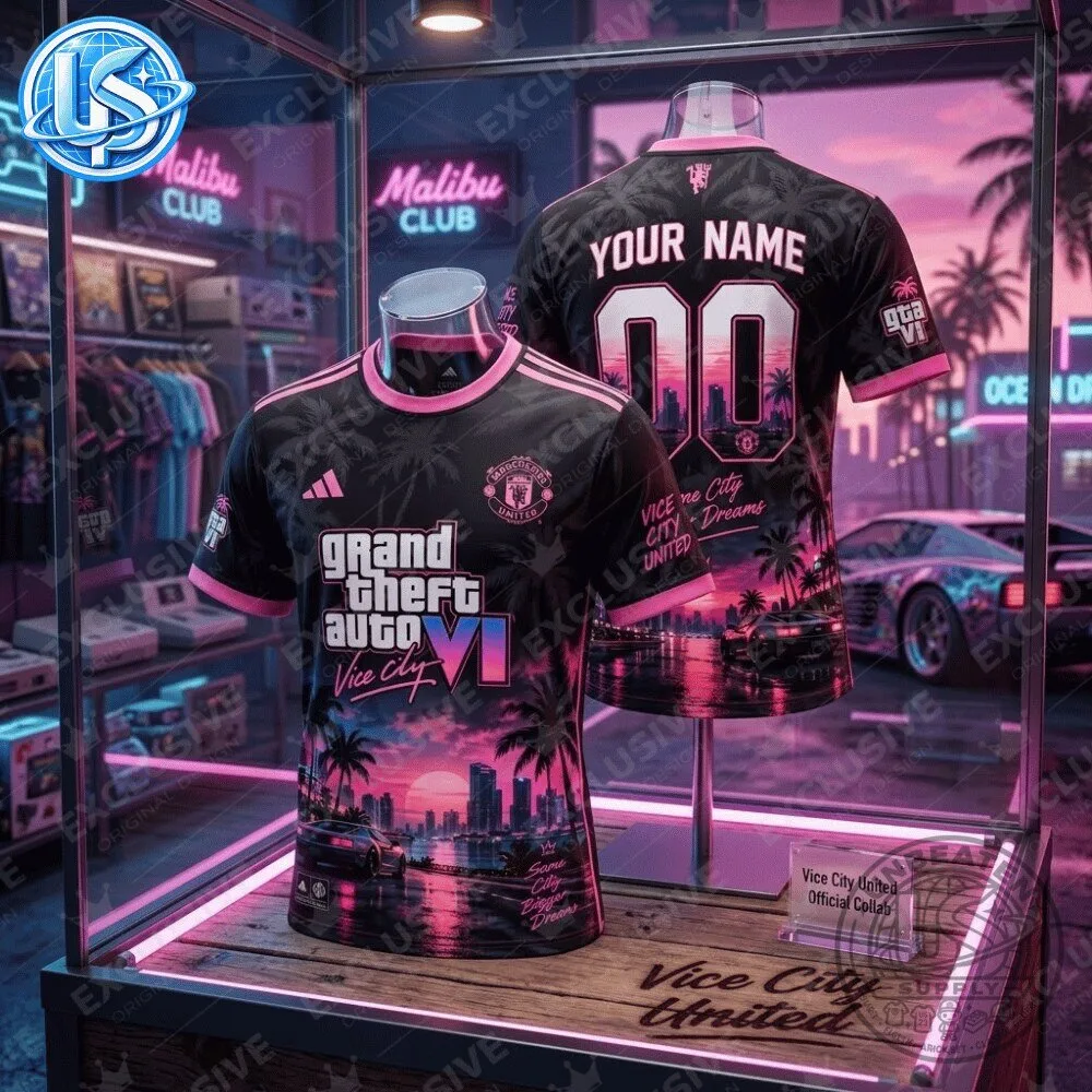 Grand Theft Auto VI GTA 6 Vice City x Manchester United Special Edition Jersey Shirt 11 Grand Theft Auto VI GTA 6 Vice City x Manchester United Special Edition Jersey Shirt