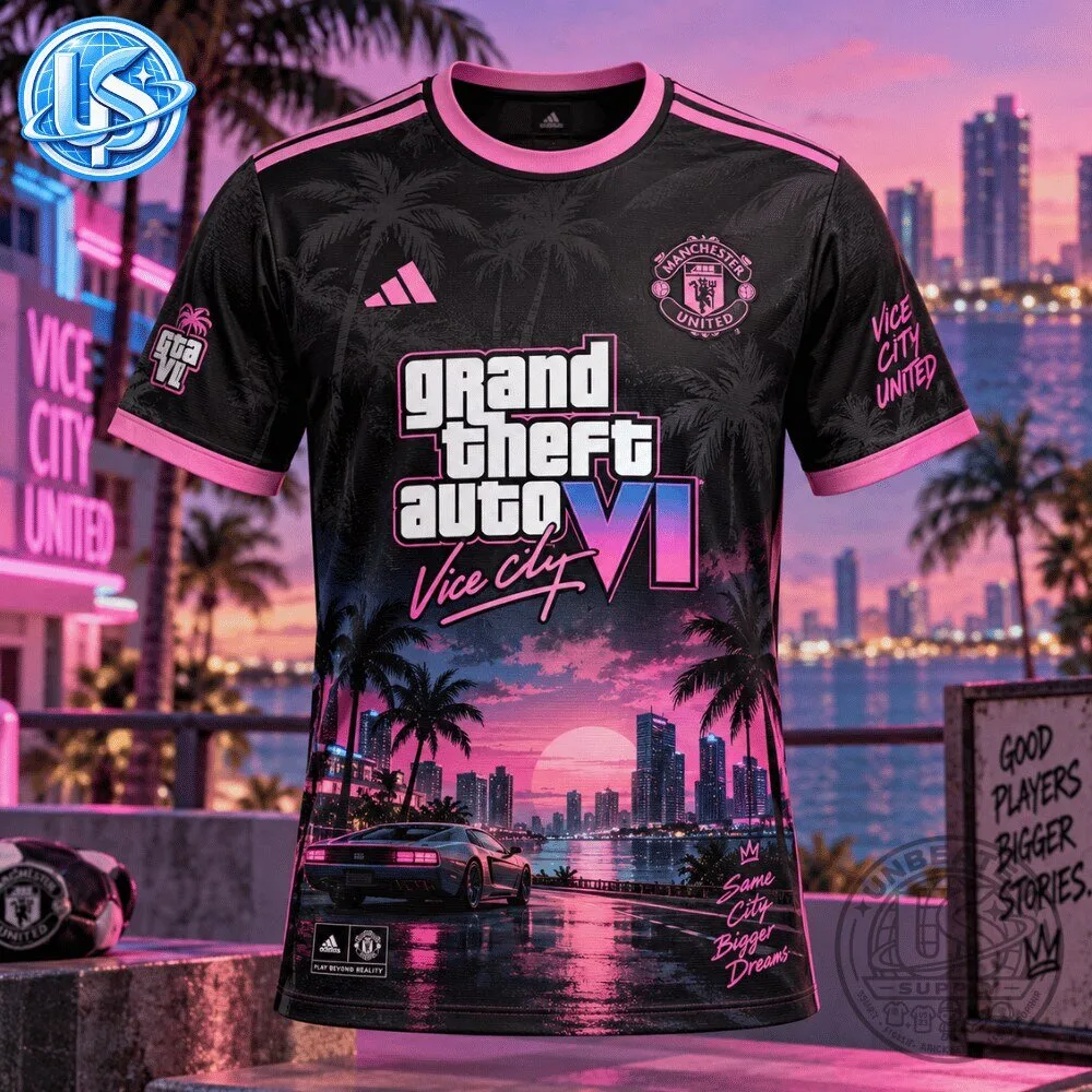 Grand Theft Auto VI GTA 6 Vice City x Manchester United Special Edition Jersey Shirt 12 Grand Theft Auto VI GTA 6 Vice City x Manchester United Special Edition Jersey Shirt