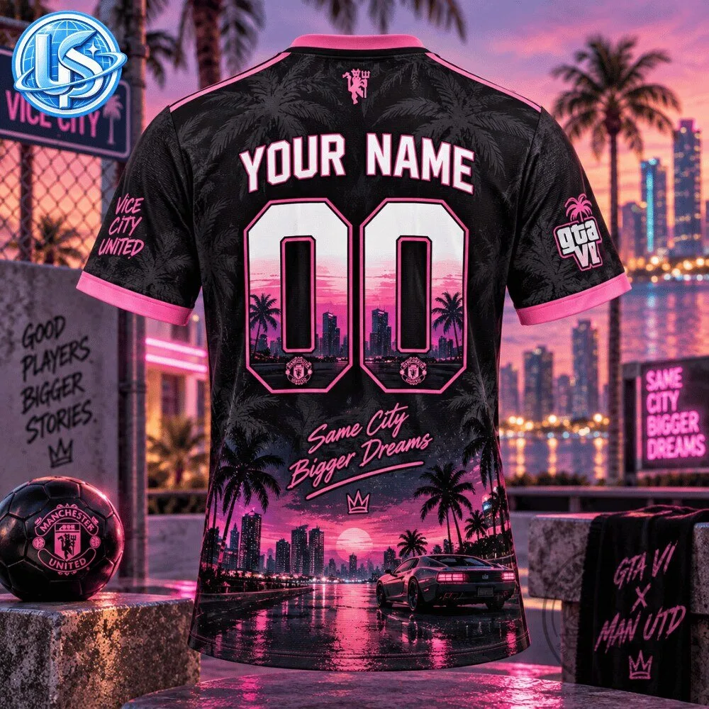 Grand Theft Auto VI GTA 6 Vice City x Manchester United Special Edition Jersey Shirt 13 Grand Theft Auto VI GTA 6 Vice City x Manchester United Special Edition Jersey Shirt