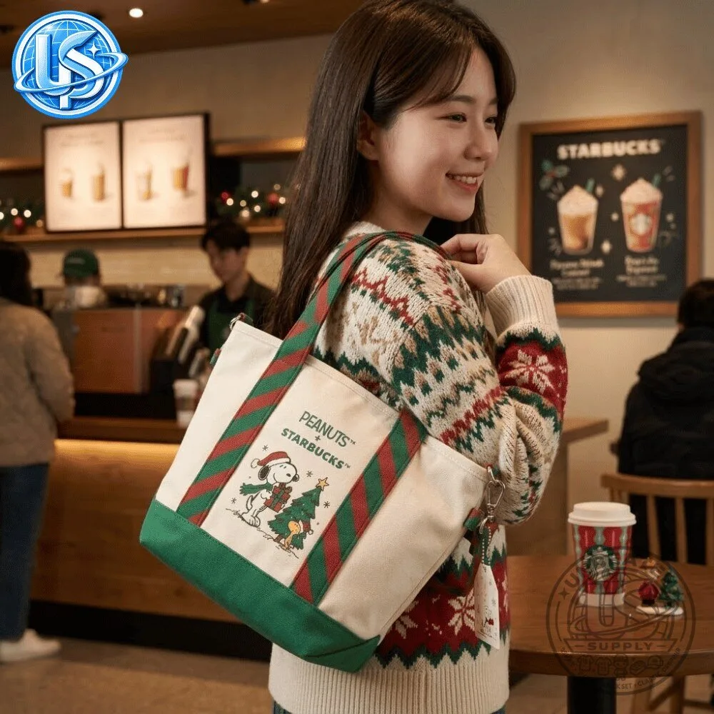 Starbucks x Peanuts Snoopy Christmas Holiday Canvas Tote Bag 2026 Special Edition 13 Starbucks x Peanuts Snoopy Christmas Holiday Canvas Tote Bag 2026 Special Edition