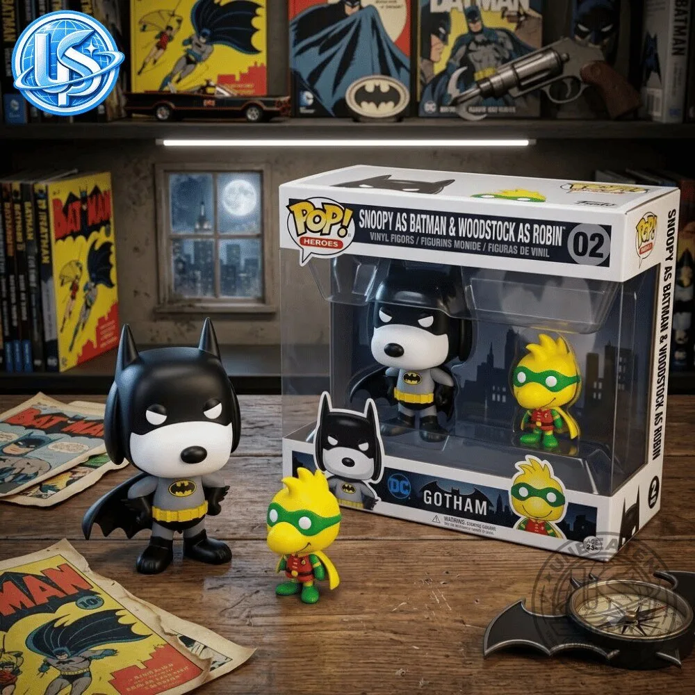 Funko Pop! Heros Gotham Snoopy as Batman & Woodstock as Robin Figures 8 Funko Pop! Heros Gotham Snoopy as Batman & Woodstock as Robin Figures