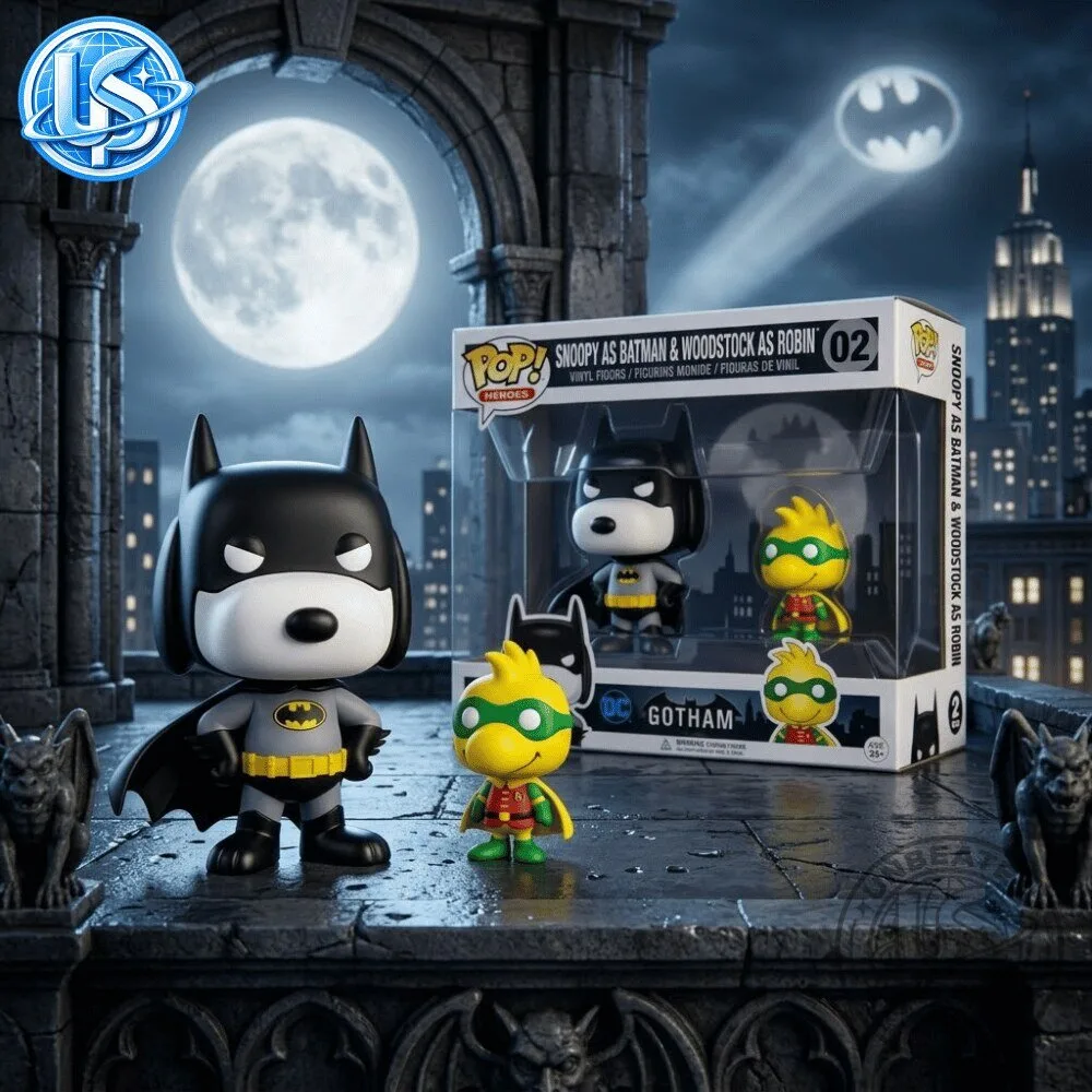 Funko Pop! Heros Gotham Snoopy as Batman & Woodstock as Robin Figures 10 Funko Pop! Heros Gotham Snoopy as Batman & Woodstock as Robin Figures