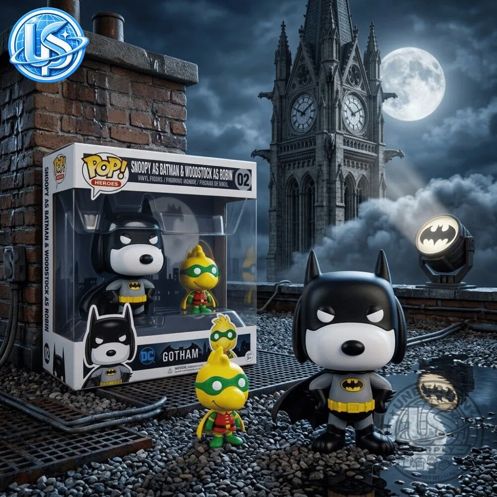 Funko Pop! Heros Gotham Snoopy as Batman & Woodstock as Robin Figures 13 Funko Pop! Heros Gotham Snoopy as Batman & Woodstock as Robin Figures