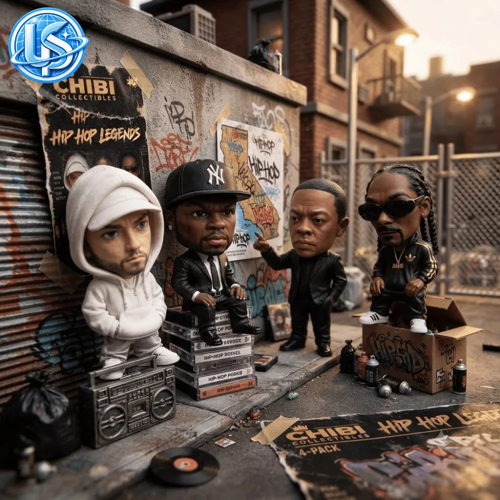 Chibi Collectibles Hip Hop Legends Eminem, 50 Cent, Dr. Dre & Snoop Dogg Figures 8 Chibi Collectibles Hip Hop Legends Eminem, 50 Cent, Dr. Dre & Snoop Dogg Figures