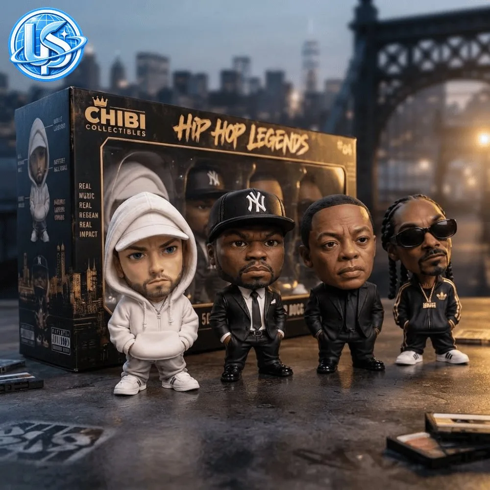 Chibi Collectibles Hip Hop Legends Eminem, 50 Cent, Dr. Dre & Snoop Dogg Figures 9 Chibi Collectibles Hip Hop Legends Eminem, 50 Cent, Dr. Dre & Snoop Dogg Figures
