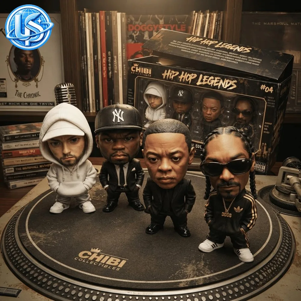 Chibi Collectibles Hip Hop Legends Eminem, 50 Cent, Dr. Dre & Snoop Dogg Figures 12 Chibi Collectibles Hip Hop Legends Eminem, 50 Cent, Dr. Dre & Snoop Dogg Figures