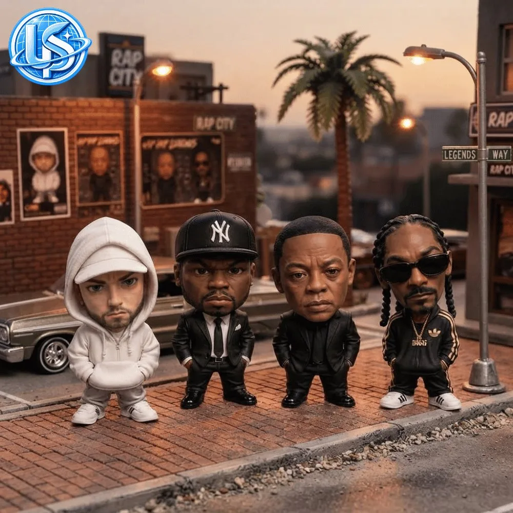Chibi Collectibles Hip Hop Legends Eminem, 50 Cent, Dr. Dre & Snoop Dogg Figures 13 Chibi Collectibles Hip Hop Legends Eminem, 50 Cent, Dr. Dre & Snoop Dogg Figures