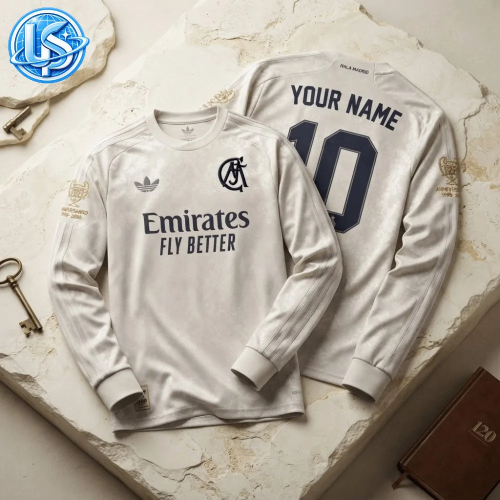 Real Madrid 125th Anniversary 1902–2027 Special Long Sleeve Jersey Shirt 11 Real Madrid 125th Anniversary 1902–2027 Special Long Sleeve Jersey Shirt