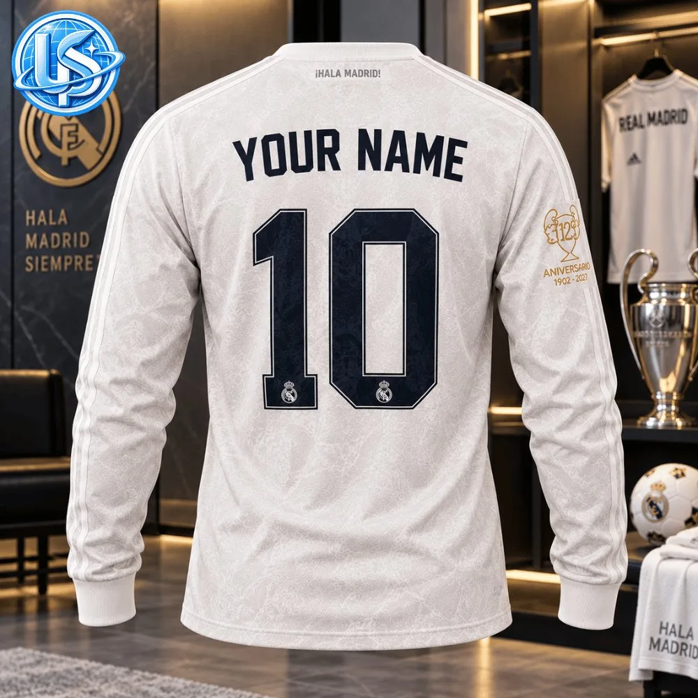 Real Madrid 125th Anniversary 1902–2027 Special Long Sleeve Jersey Shirt 13 Real Madrid 125th Anniversary 1902–2027 Special Long Sleeve Jersey Shirt
