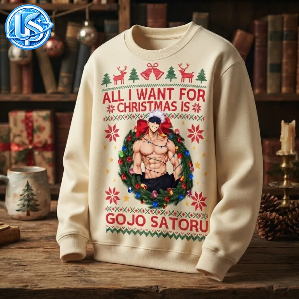Jujutsu Kaisen ALL I WANT FOR CHRISTMAS IS GOJO SATORU Special Sweatshirt 9 Jujutsu Kaisen ALL I WANT FOR CHRISTMAS IS GOJO SATORU Special Sweatshirt