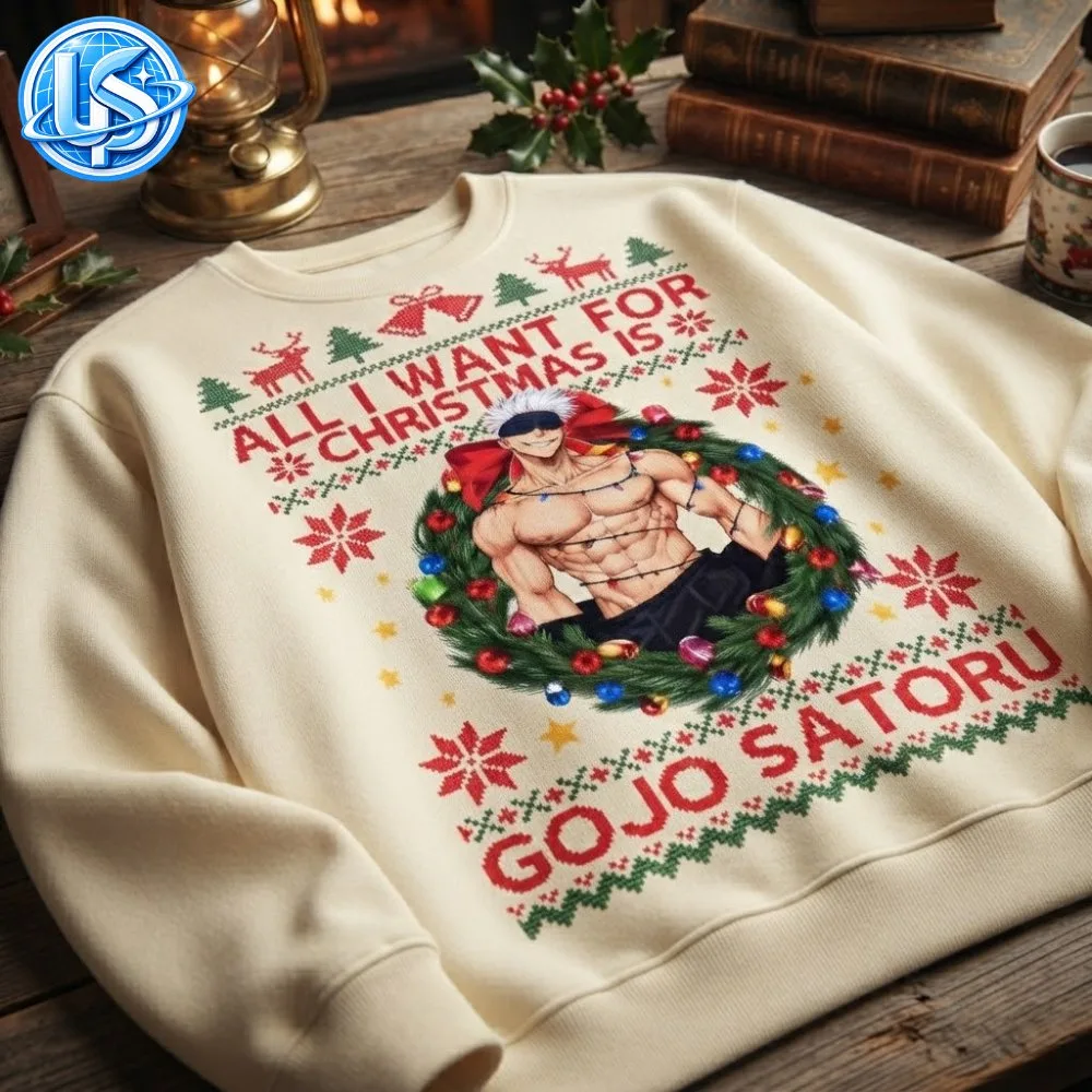 Jujutsu Kaisen ALL I WANT FOR CHRISTMAS IS GOJO SATORU Special Sweatshirt 10 Jujutsu Kaisen ALL I WANT FOR CHRISTMAS IS GOJO SATORU Special Sweatshirt