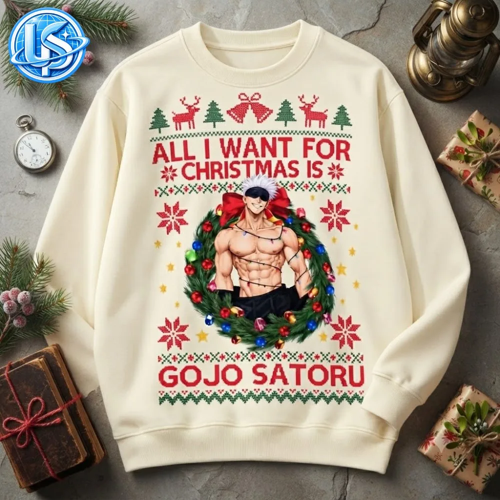 Jujutsu Kaisen ALL I WANT FOR CHRISTMAS IS GOJO SATORU Special Sweatshirt 11 Jujutsu Kaisen ALL I WANT FOR CHRISTMAS IS GOJO SATORU Special Sweatshirt