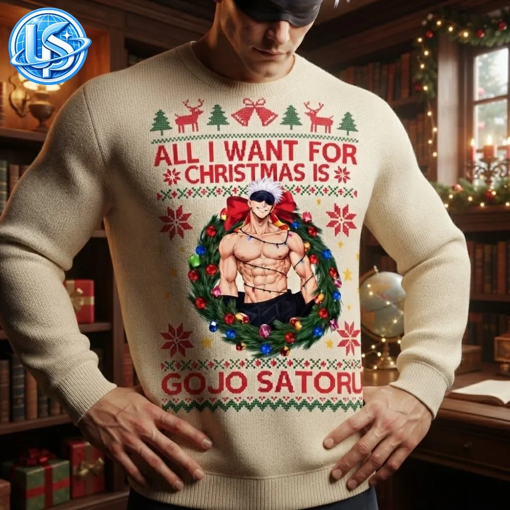 Jujutsu Kaisen ALL I WANT FOR CHRISTMAS IS GOJO SATORU Special Sweatshirt 13 Jujutsu Kaisen ALL I WANT FOR CHRISTMAS IS GOJO SATORU Special Sweatshirt