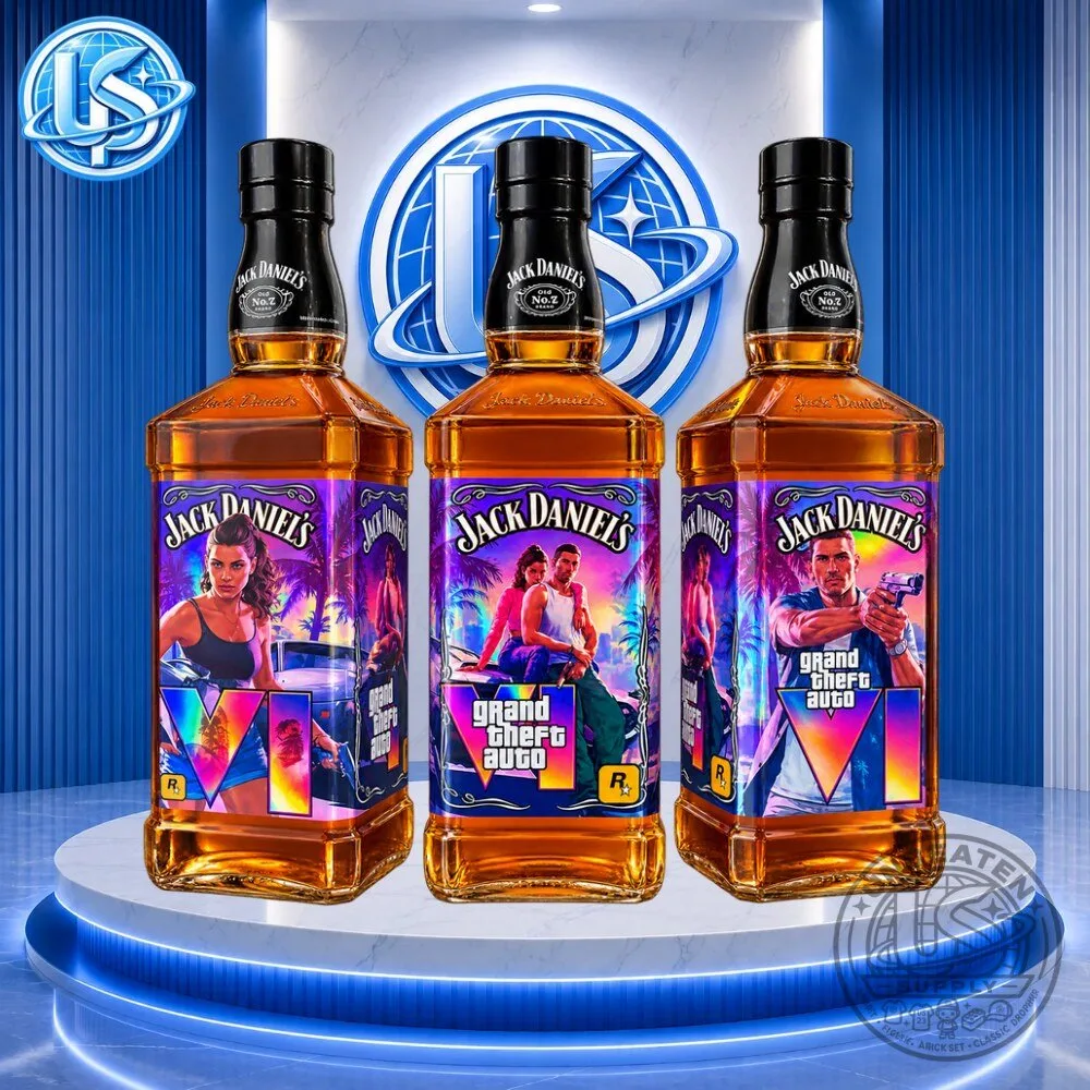 "Limited Edition Jack Daniel's x GTA VI Vice City Whiskey Decanter" 7 Jack Daniel's x Grand Theft Auto VI (GTA VI) Vice City Whiskey Decanter Bottle Special Edition