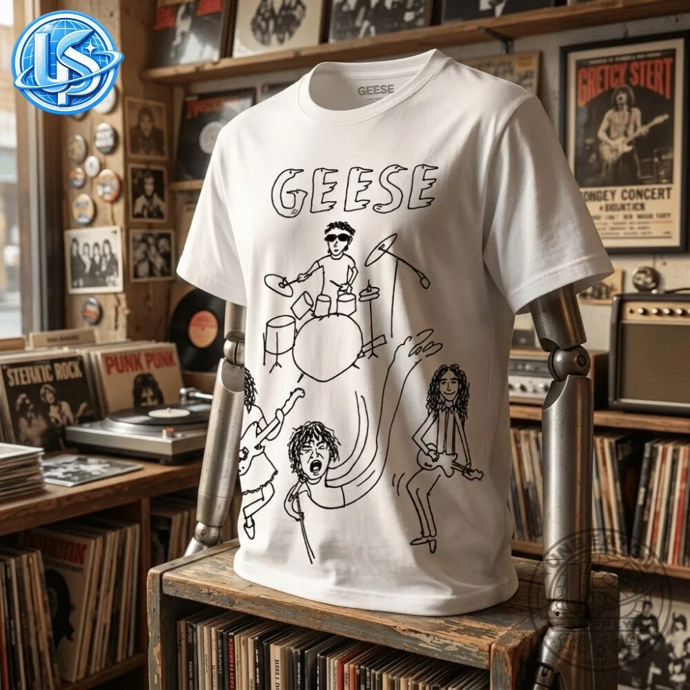GEESE Shirt Graham Coxon Drawing of Blur T Shirt 8 GEESE Shirt Graham Coxon Drawing of Blur T Shirt