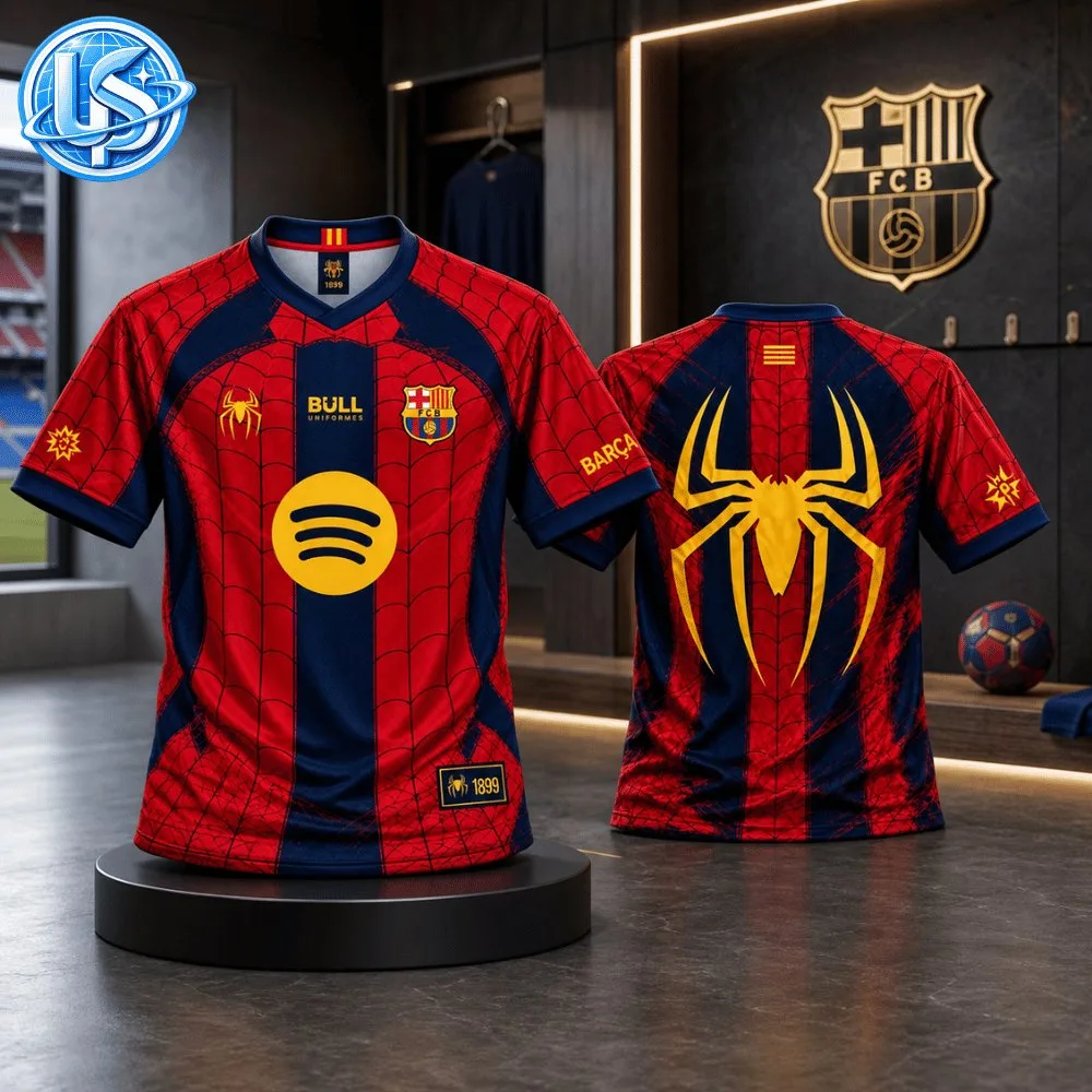 FC Barcelona x Spider-Man x Bull Uniforms Special Jersey Shirt 2026 10 FC Barcelona x Spider-Man x Bull Uniforms Special Jersey Shirt 2026
